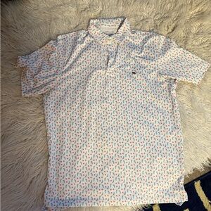 Vineyard Vines White and Red Polo Shirt with Classic Design